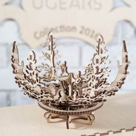 Puzzle 3D Lemn - Puzzle 3D Floare din Lemn Ugears