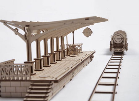 Puzzle 3D Gara din Lemn Ugears [5]