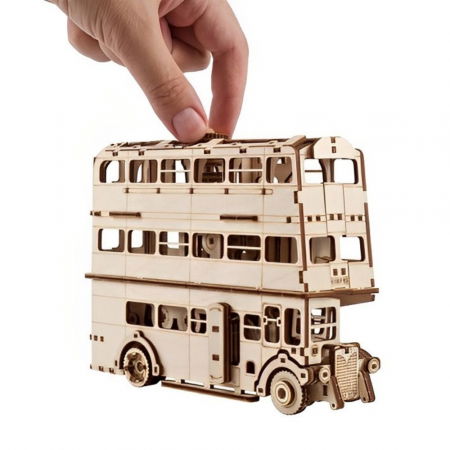 Puzzle 3D Knight Bus din lemn, Ugears [4]
