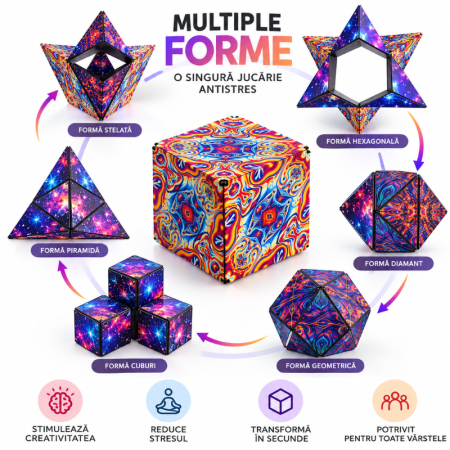 Puzzle 3D Magic Cub Magnetix cu peste 70 de forme [1]