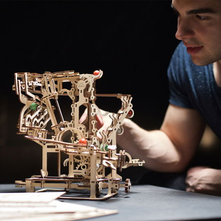 Puzzle 3D Lemn - Puzzle 3D Marble Run Chain, Ugears
