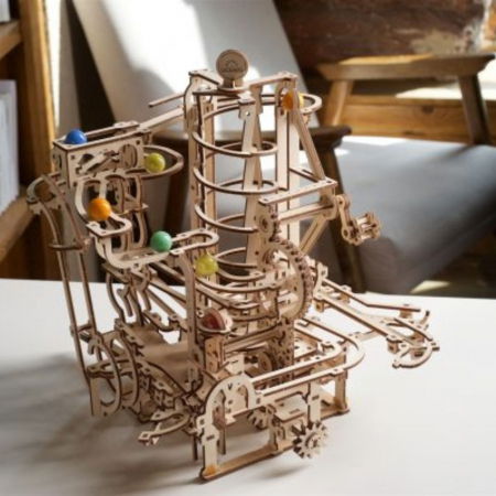 Puzzle 3D Marble Run Spiral Hoist din lemn, Ugears [4]