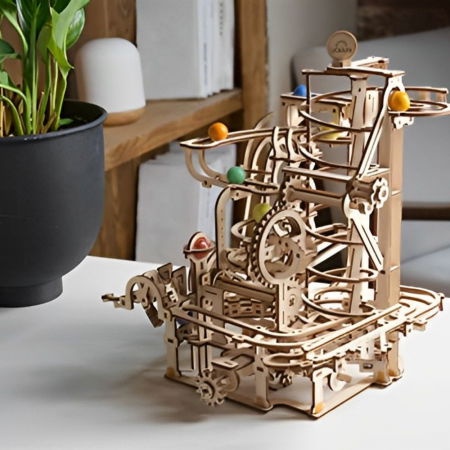 Puzzle 3D Marble Run Spiral Hoist din lemn, Ugears [2]