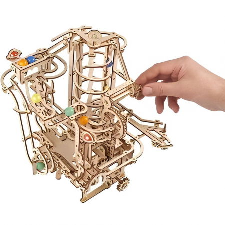 Puzzle 3D Marble Run Spiral Hoist din lemn, Ugears [6]