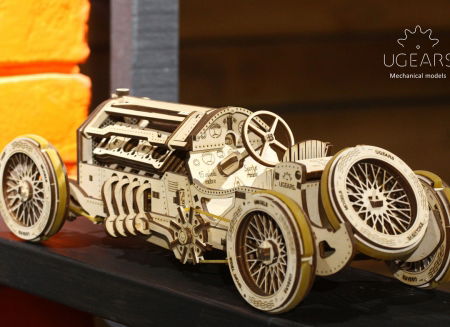 Puzzle 3D Masina Grand Prix U-9 din lemn Ugears [3]