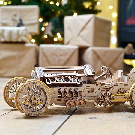 Puzzle 3D Masina Grand Prix U-9 din lemn Ugears [2]