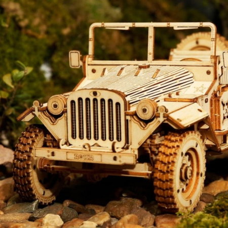 Puzzle 3D Masina militara, Lemn, Robotime [3]