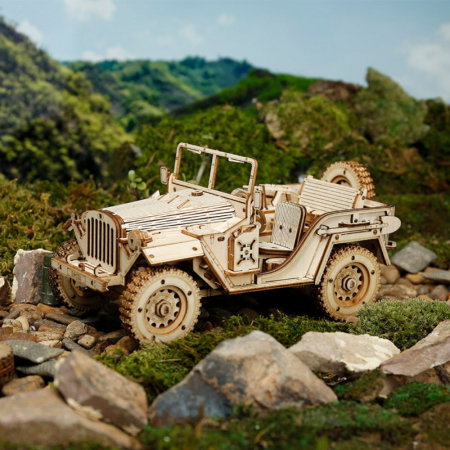 Puzzle 3D Masina militara, Lemn, Robotime [0]