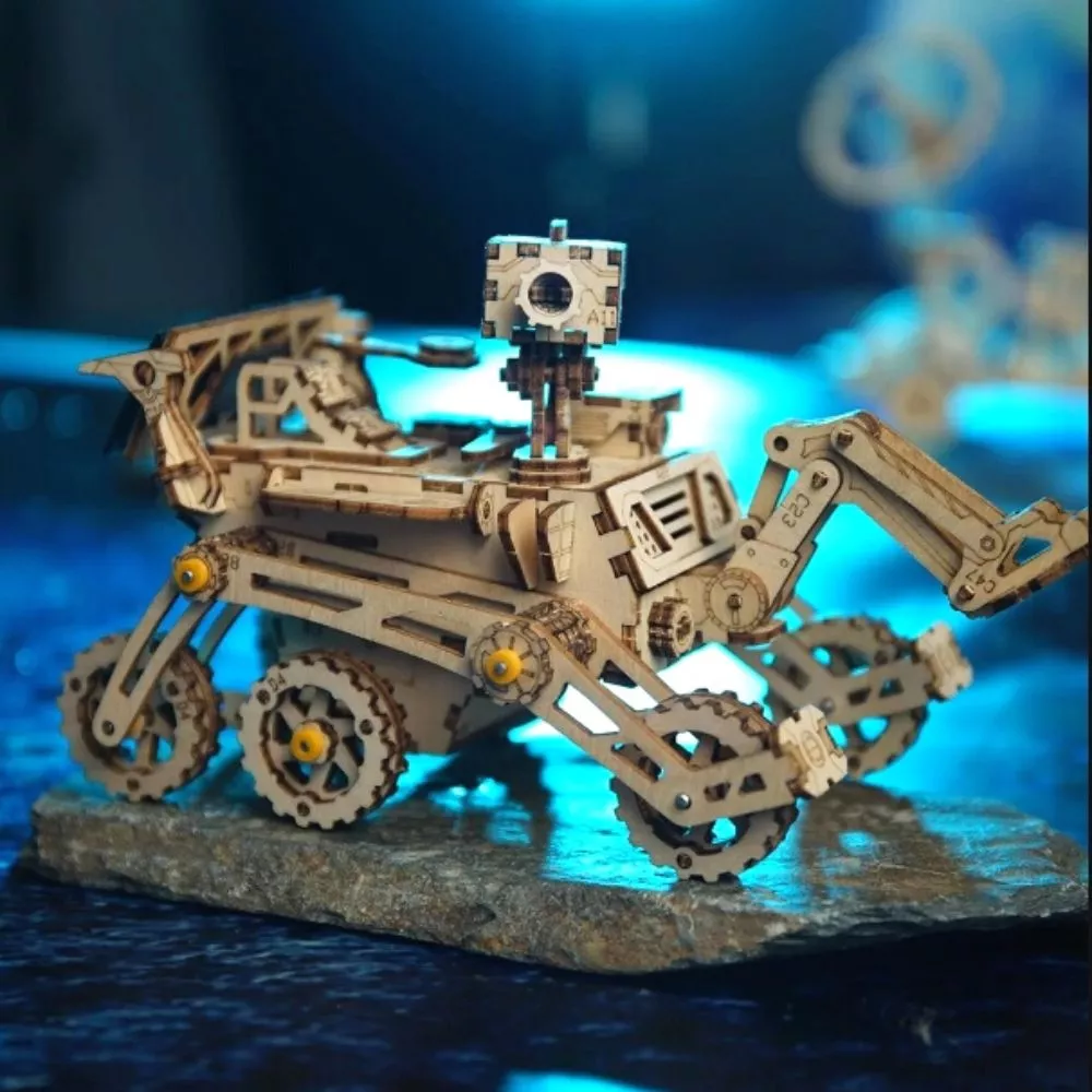 Puzzle 3D, Masina spatiala de vanatoare cu energie solara, din lemn, Robotime [5]