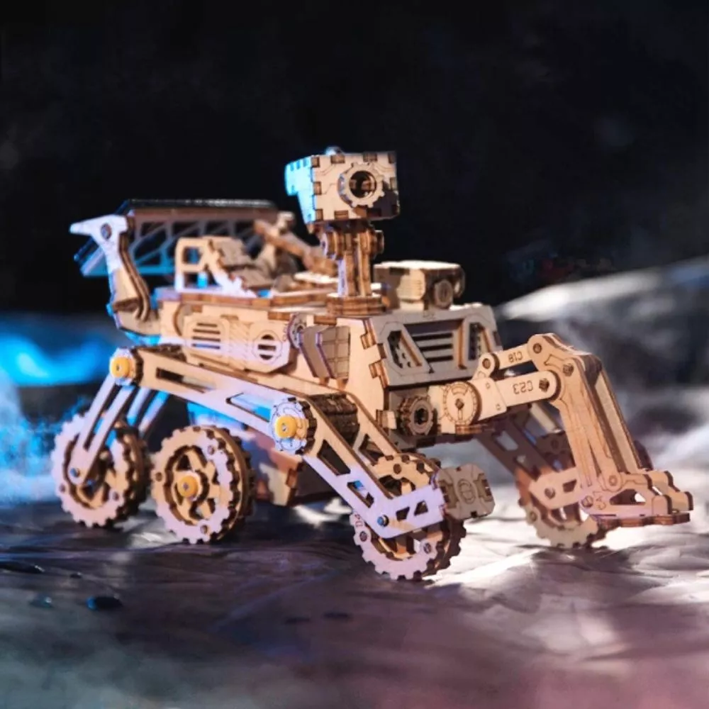 Puzzle 3D, Masina spatiala de vanatoare cu energie solara, din lemn, Robotime [1]