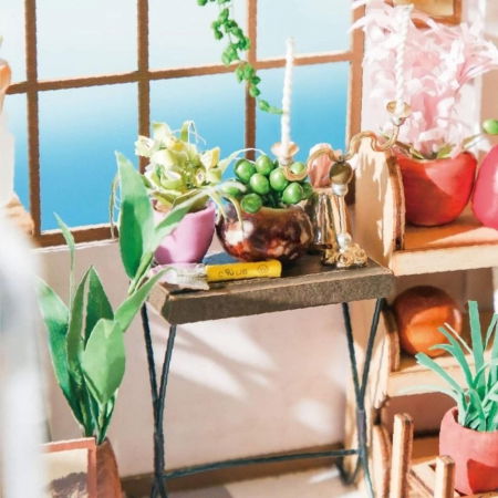 Puzzle 3D Minicasuta Floraria Emily, Lemn, Rolife [6]