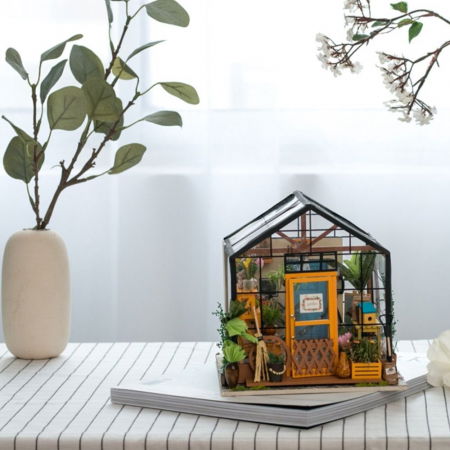 Puzzle 3D Minicasuta Verde Floraria Cathy, Lemn, Rolife [3]