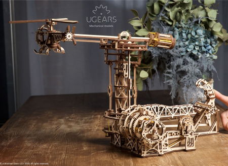 Puzzle 3D Model Aviator din lemn Ugears [8]