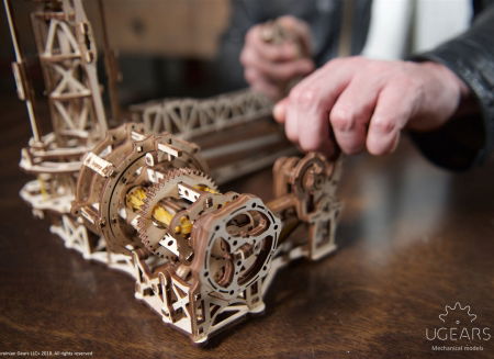Puzzle 3D Model Aviator din lemn Ugears [14]