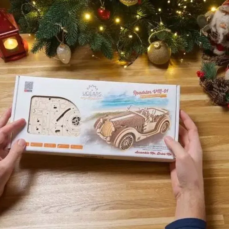 Puzzle 3D Model Roadster VM-O1 din lemn Ugears [8]