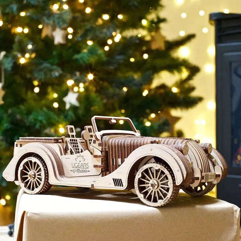 Puzzle 3D Model Roadster VM-O1 din lemn Ugears [2]