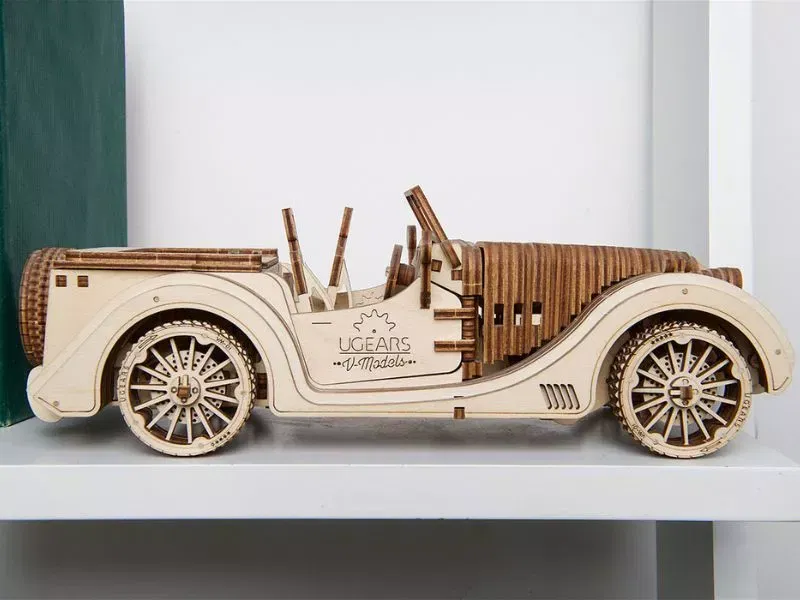 Puzzle 3D Model Roadster VM-O1 din lemn Ugears [28]