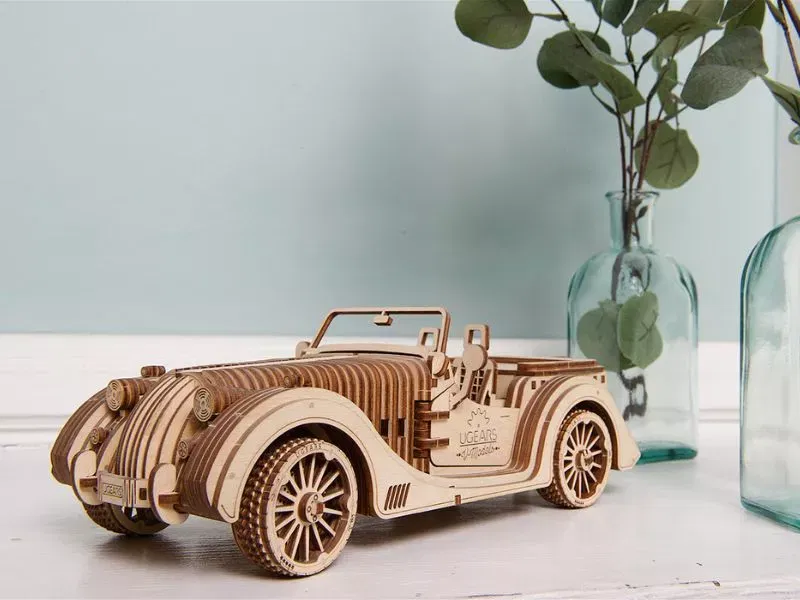 Puzzle 3D Model Roadster VM-O1 din lemn Ugears [24]