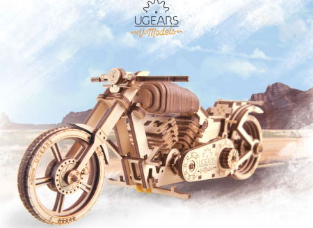 Puzzle 3D Motocicleta VM-02 din lemn Ugears [16]
