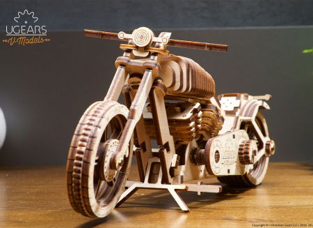 Puzzle 3D Motocicleta VM-02 din lemn Ugears [8]