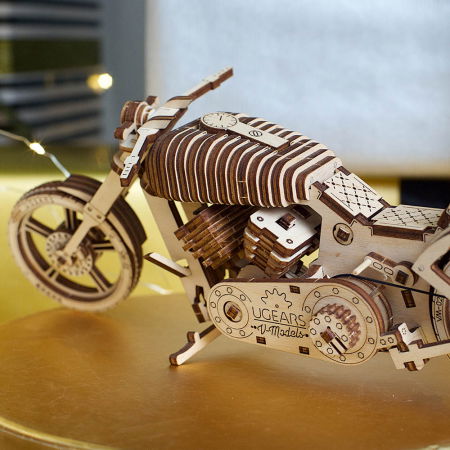 Puzzle 3D Motocicleta VM-02 din lemn Ugears [4]