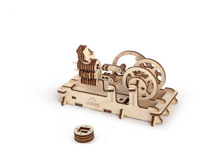 Puzzle 3D Motor Pneumatic din Lemn Ugears [8]