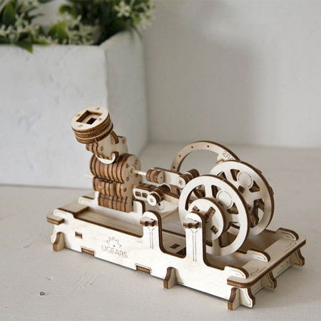 Cadouri pentru Tati - Puzzle 3D Motor Pneumatic din Lemn Ugears