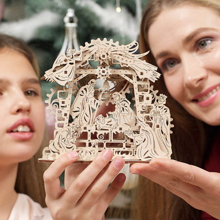 Puzzle 3D Nasterea Domnului, din lemn Ugears [3]