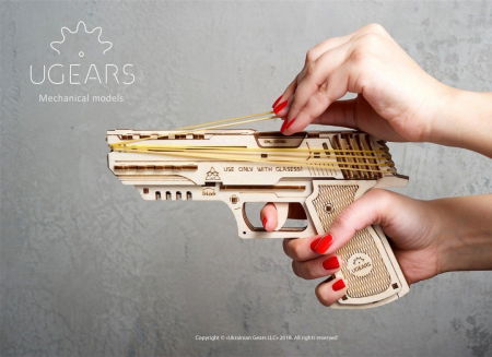 Puzzle 3D Pistol Wolf din lemn Ugears [2]