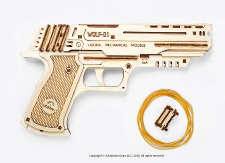 Puzzle 3D Pistol Wolf din lemn Ugears [6]