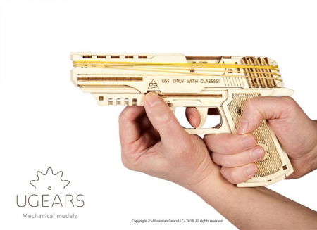 Puzzle 3D Pistol Wolf din lemn Ugears [8]
