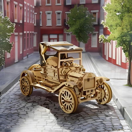 Puzzle 3D Retro Car UGR-T din lemn, Ugears [0]