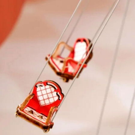 Puzzle 3D, Roata din parcul de distractii, Carusel din lemn, Robotime [4]