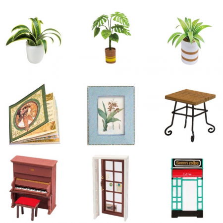 Puzzle 3D Simon's Coffee Shop, Iluminare Led, Rolife [9]