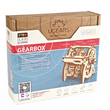 Puzzle 3D STEM Cutia de viteze din lemn Ugears [6]