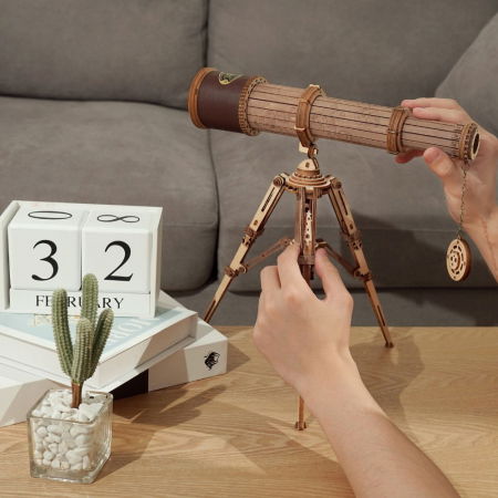 Puzzle 3D Telescop Monocular, Lemn, Robotime [2]