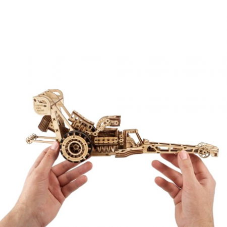 Puzzle 3D Top Fuel Dragster din lemn, Ugears [4]