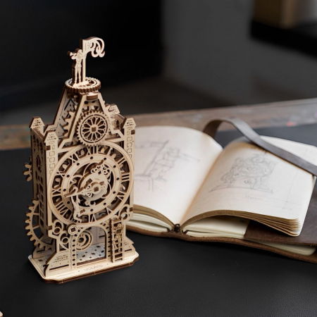 Puzzle 3D Vechiul Turn cu Ceas din lemn, Ugears [0]