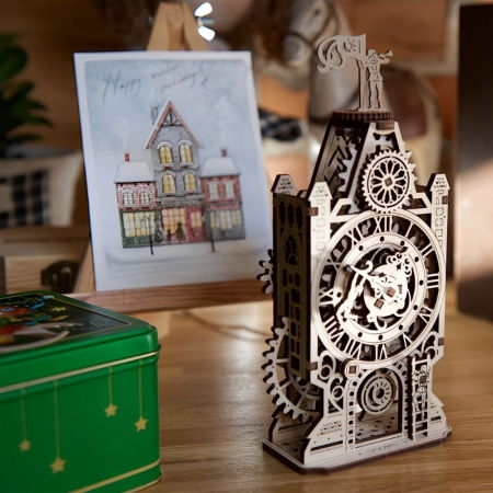 Puzzle 3D Vechiul Turn cu Ceas din lemn, Ugears [2]