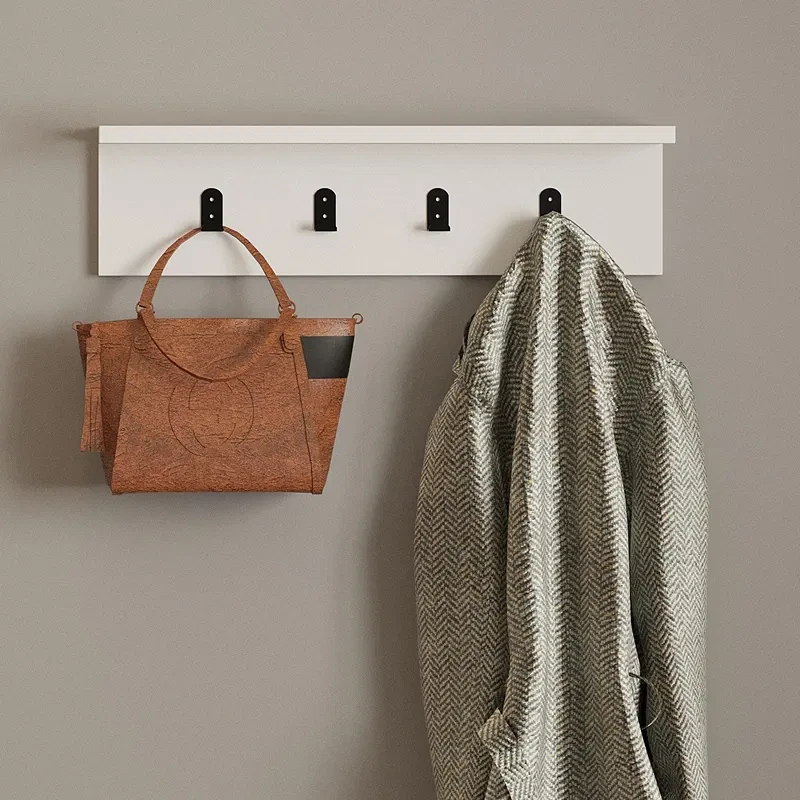 Raft alb cu agatatoare, cuier suspendat modern pentru hol [1]