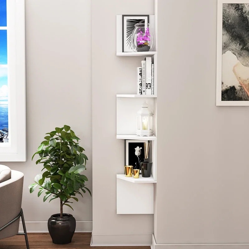 Raft de perete alb, 30 x 155 cm, design vertical modern cu rafturi multiple [1]