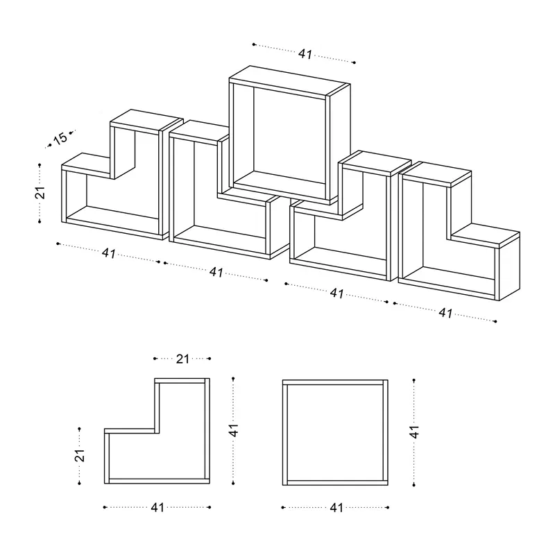 Raft de perete Elitra alb, etajere suspendate, fixare pe perete [6]