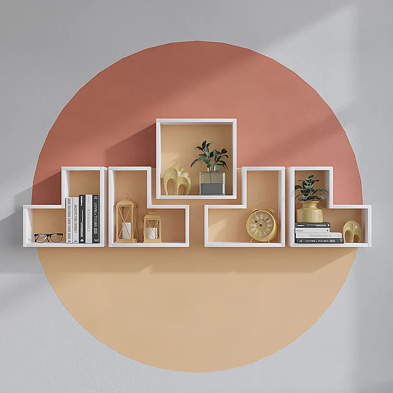 Raft de perete Elitra alb, etajere suspendate, fixare pe perete [0]