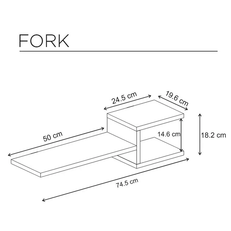 Raft de perete Fork Alb cu multiple polite si montaj pe perete [2]