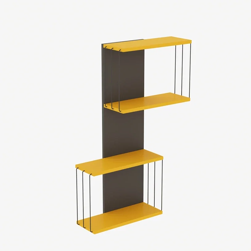 Raft de perete galben, modern si functional [1]