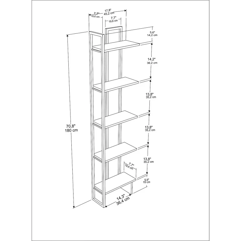 Raft de perete industrial, stejar negru 45x180 cm [1]