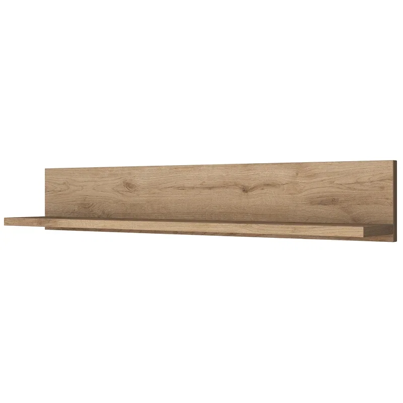 Raft de perete lemn nuc, design minimalist 90x15 cm [6]