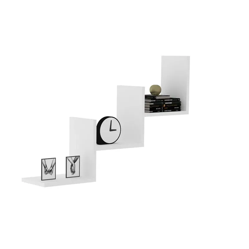 Raft de perete Mist, alb, design modern, 90 cm [2]