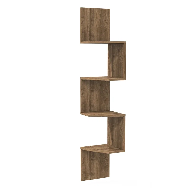 Raft de perete, nuc, 30 x 155 cm, design vertical cu rafturi multiple [5]