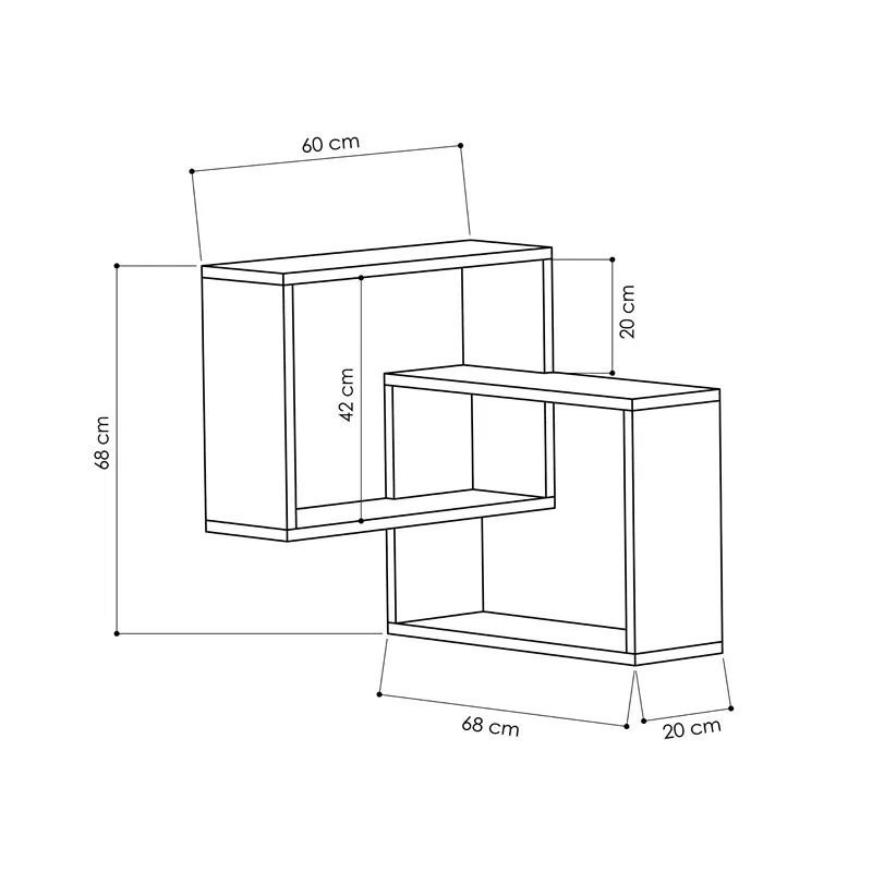 Raft de perete Ring stejar sonoma, design modern, fixare pe perete [1]